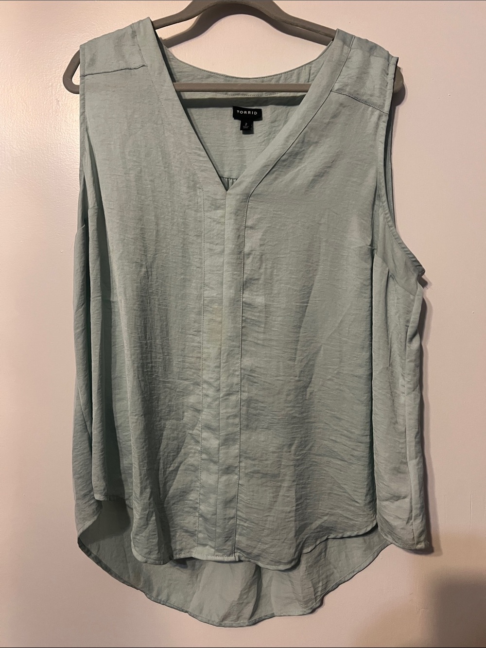 torrid Sage Green Sleeveless V-Neck Blouse Torrid size 2 18-20
